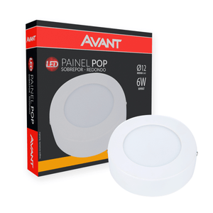 Painel De Led Avant Pop Sobrepor Redondo 6w 3000k Bivolt