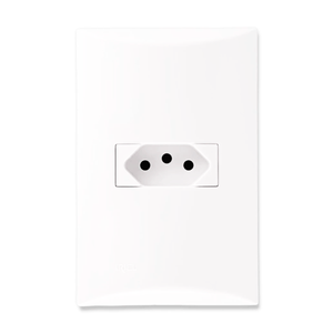 Conjunto De Tomada Energia Iriel 4x2 Brava 10a Branca 2p+t