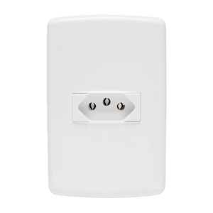 Conjunto Tomada Iriel 10a 220v 2 Polos + Terra 4x2 Branco