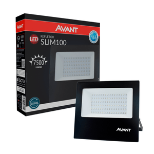 Refletor Slim Led Avant 100w 6500k Ip65 7500 Lumens Bivolt