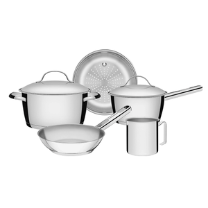 Jogo Panelas Tramontina Allegra Aço Inox Fundo Triplo 5pçs