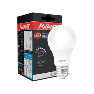 Lâmpada De Led Bulbo Avant 4,8w Branco 6500k Bivolt Base E27