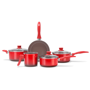 Jogo De Panelas Brinox Ceramic Life Smart 5 Peças Vermelho