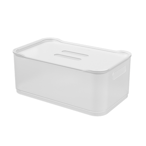 Cesta Organizadora Fit Brinox Grande Com Tampa Branco