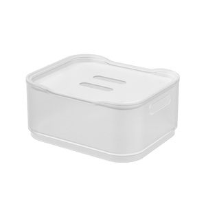 Cesta Organizadora Brinox Fit Branca Pequena Com Tampa