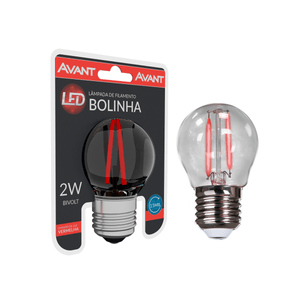 Lâmpada De Led Avant Filamento Vermelho Base E27 2w Bivolt