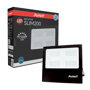 Refletor De Led Slim Avant 200w Luz Branca 6500k Bivolt