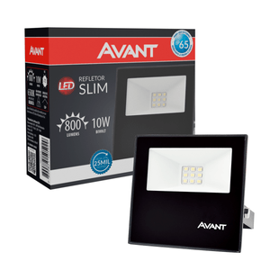 Refletor Avant Slim Led 10w Branco 6500k Luz Branca Bivolt