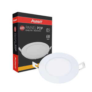 Painel Led Avant Pop Embutir Redondo 6w Amarelo 3000k Bivolt