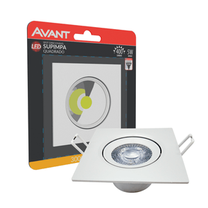 Spot Led Avant Supimpa Quadrado 5w Luz Amarela 3000k Bivolt