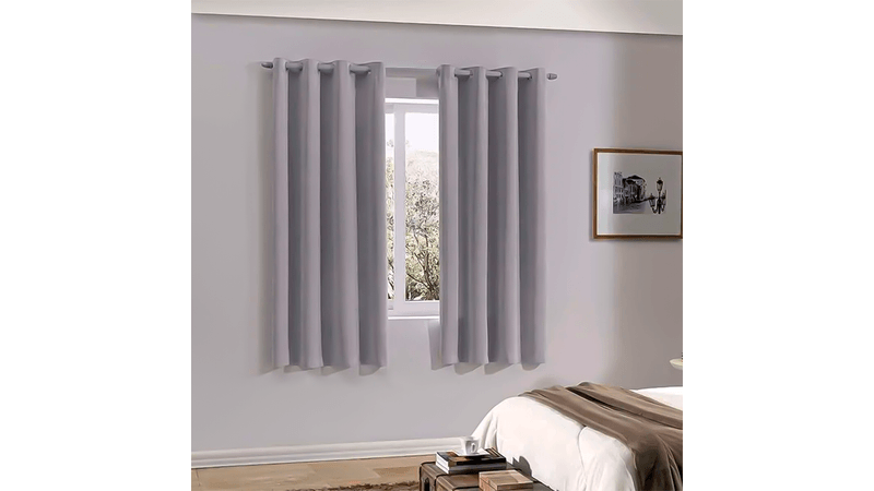 Cortina Blackout Bella Janela Prakita 260x170cm Lisa Titânio