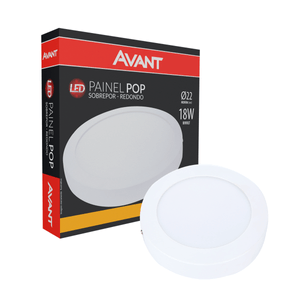 Painel De Led Pop Avant Sobrepor 18w Amarelo 3000k Redondo