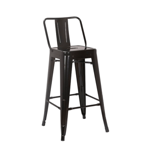 Banqueta De Aço Rivatti Iron Com Encosto 89cm Preta
