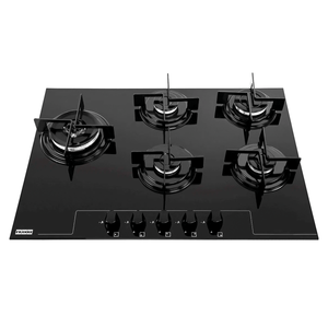 Cooktop A Gás Franke Glass 5 Bocas 75x52cm Preto Bivolt