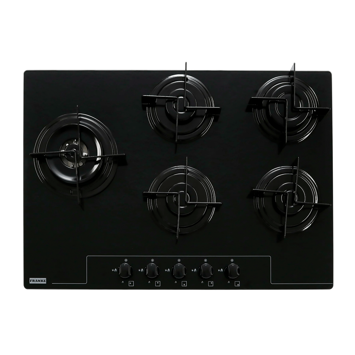 Cooktop a Gás Franke Glass 5 Bocas 75x52cm Preto Bivolt