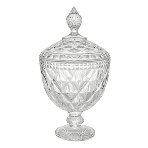 Potiche Decorativo Bomboniere Cristal Diamond Lyor Com Pé