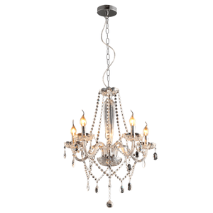 Lustre Avant Baronesa De Vidro 5 Lâmpadas Base E14 15w