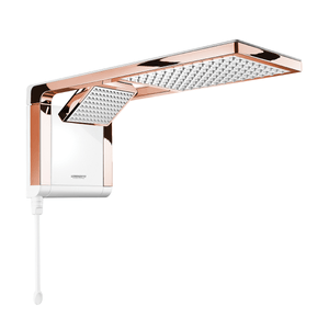 Chuveiro Lorenzetti Acqua Duo Branco Rose Gold 127v 5500w