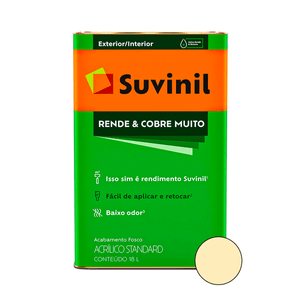 Tinta Acrílica Suvinil Rende & Cobre Muito Fosco Marfim 18l