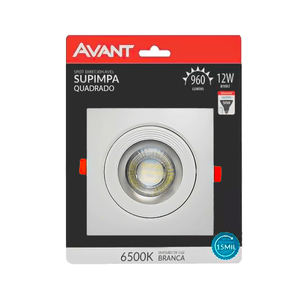 Spot De Led Supimpa Quadrado Avant 6500k 12w Luz Branca