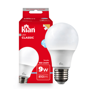 Lâmpada De Led Kian Bulbo E27 6500k 9w Bivolt Luz Branca