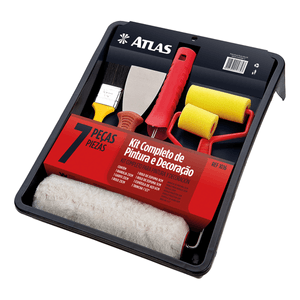 Kit Pintura 7 Pecas Atlas Completo Com Rolo Poliester 23cm