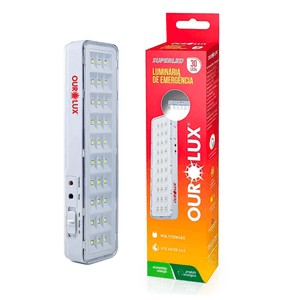 Luminária Emergência Ourolux 30 Leds 2w Sem Alça 01986