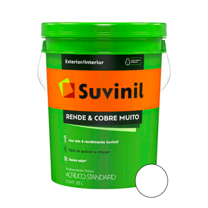 Tinta Acrílica Suvinil Rende E Cobre Muito Fosco Branco Neve 20 Litros
