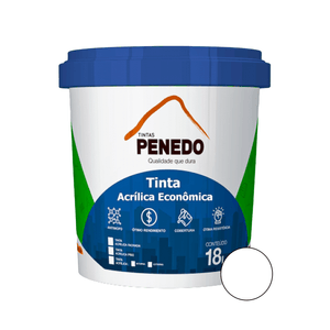Tinta Econômica Acrílica Penedo Fosco Branca 18 Litros
