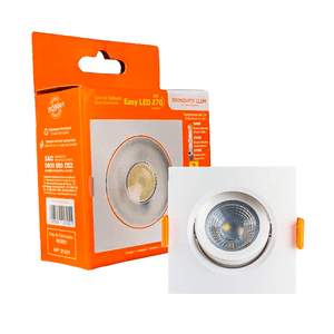 Spot Easy Led Bronzearte Embutir Quadrado 3w 6500k 7,5cm