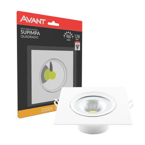 Spot Led Supimpa Avant Embutir Quadrado 12w 3000k Amarelo