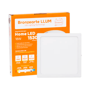 Painel De Led Llum Home Sobrepor Quadrado 18w 6500k Bivolt