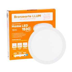 Painel Led Llum Home Sobrepor Redondo 18w 6500k Bivolt