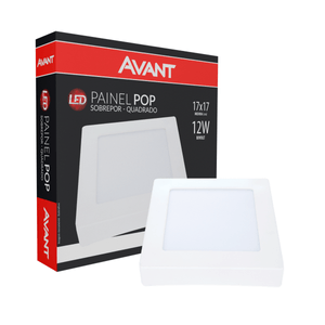 Painel Led Avant Pop Sobrepor Quadrado 12w Branco 6500k Bivolt