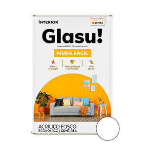 Tinta Acrílica Suvinil Glasu Muda Fácil Branco Fosco 18l
