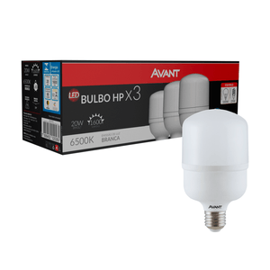 Kit Lâmpadas Led Avant Bulbo Pack 3x Hd 20w 6500k Bivolt