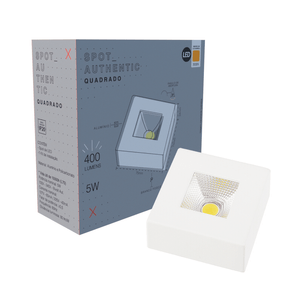 Spot Led Avant Authentic Sobrepor Quadrado 5w Branco Fosco 3000k Amarelo Biv