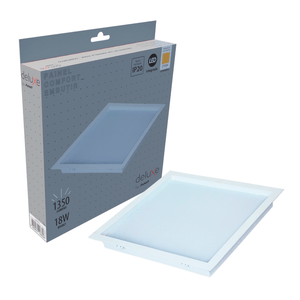 Painel Led Avant Comfort Embutir Quadrado 18w Amarelo 2700k