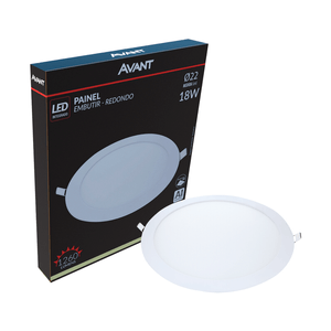 Painel De Led Avant Embutir Redondo 18w 4000k Neutro 22cm