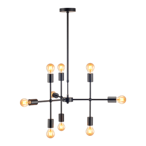 Luminária Pendente Avant Hash Aço 9xe27 Preto