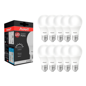 Kit 10 Lâmpadas Led Avant Pera A60 9w 6500k Br E27 Bivolt