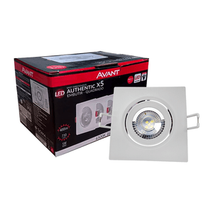 Kit 5 Spot Led Avant Embutir Quadrado 5w 6500k Luz Branca Biv