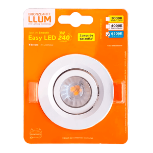Spot Embutir Llum Easyled Redondo 3w 6500k 7,5x7,5cm