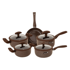 Jogo De Panelas Hércules Ceramic 5 Peças Marrom