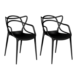 Kit 2 Cadeiras Berrini Seat&Co Polipropileno Preto