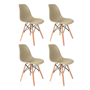 Kit 4 Cadeiras Eames Tiffany Polipropileno Fendi