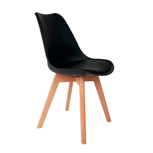 Cadeira Saarinen Tiffany Polipropileno Preta Wood