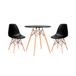 Conjunto 2 Cadeiras E Mesa Eames Seat&Co Polipropileno Preta