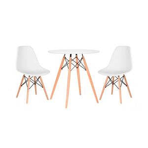 Conjunto 2 Cadeiras E Mesa Eames Seat&Co Pp Branca