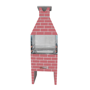 Churrasqueira Refratop Pré Moldada Vermelho Óxido 75 Cm